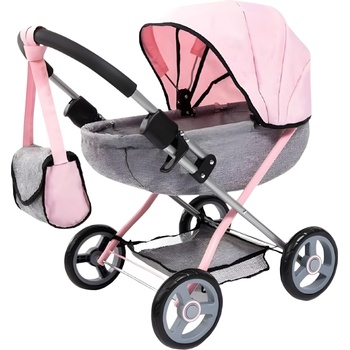 Bayer Design Количка за кукли Bayer - Cosy, с чанта, одеяло и възглавница, сиво/розова (1010791)