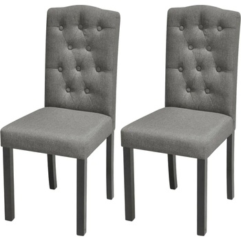 Image 1 of vidaXL Трапезни столове, 2 бр, сиви, текстил (242223)