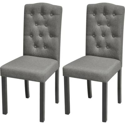vidaXL Трапезни столове, 2 бр, сиви, текстил (242223)