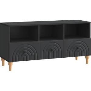 vidaXL ТВ шкаф 102 x 34, 5 x 50 cm Черно Инженерна дървесина (894216)