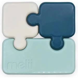 Melii Детска кутия за храна Melii Luxe - Puzzle, 850 ml, синя (ML40020)