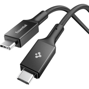 Spigen Здрав USB4 кабел с Thunderbolt 4 за устройства с USB-C порт - Spigen Essential USB-C to USB-C Cable 240W (черен) (150 см) (ACA10423)