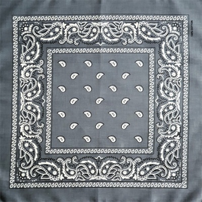 Bavlněný šátek Paisley 50 x 50 cm šedá
