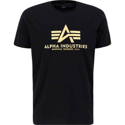 Alpha Industries Basic Big Logo Carbon T černo/zlaté