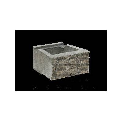 CUP STONE malý štípaný Bílá natur - černá C8