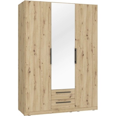 Maro Šatní skříň se zrcadlem 150x213 cm dub artisan CDXS83S-D78 – Hledejceny.cz