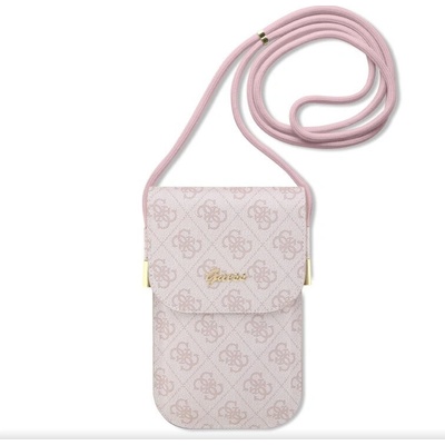 Guess PU 4G Metal Logo Script Phone Bag růžové – Zboží Živě