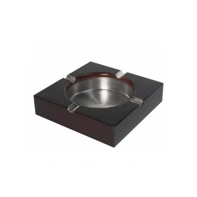 Horecano Дървен пепелник с метална основа 10x10xh3, 5см CN-(0699) - Horecano (01981180)