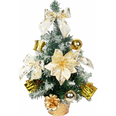 Stromček MagicHome Vianoce, ozdobený, zlatý, 30 cm