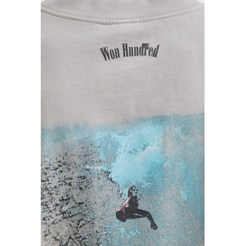 Won Hundred Памучна тениска Won Hundred в сиво с изчистен дизайн 3690-12071 (3690.12071)