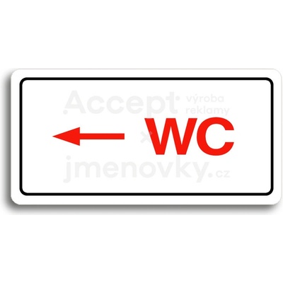 ACCEPT Piktogram WC VLEVO - bílá tabulka - barevný tisk