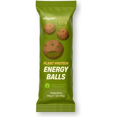 Vilgain Plant Protein Energy Balls BIO pistácie 3 x 15 g