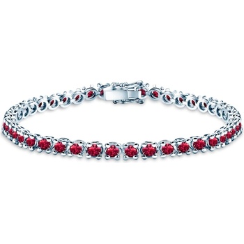 SAVICKI Тенис гривна Luminy 4, 5 мм: бяло злато, рубини