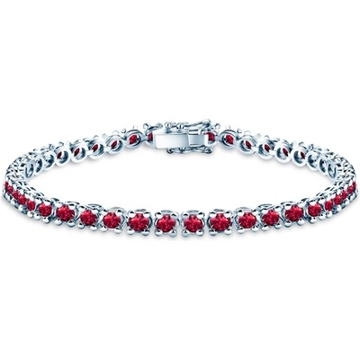 SAVICKI Тенис гривна Luminy 4, 5 мм: бяло злато, рубини