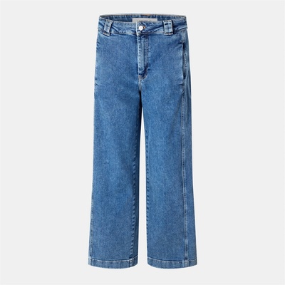 Lacoste Дънки Lacoste Women's High-Rise Wide Leg Jeans - Medium Blue