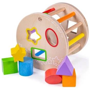 Bigjigs Toys Bigjigs- Дървен търкалящ се сортер (BB096)