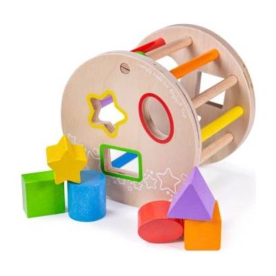 Bigjigs Toys Bigjigs- Дървен търкалящ се сортер (BB096)