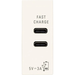 Vimar 30292. CCB USB Контакт Linea, C+C 15W 3A 5V 1M, White, (VM30292.CCB)