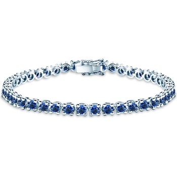 SAVICKI Тенис гривна Luminy 4, 5 мм: бяло злато, сини сапфири