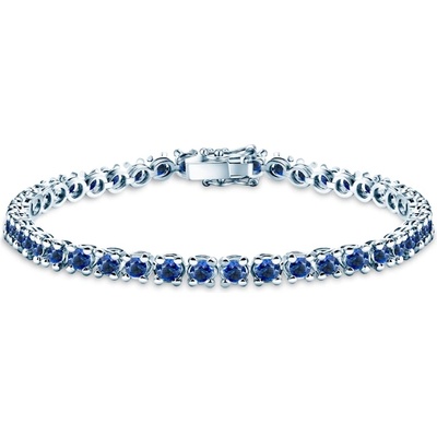 SAVICKI Тенис гривна Luminy 4, 5 мм: бяло злато, сини сапфири