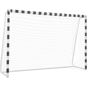 Image 1 of vidaXL Футболна врата, 300x200x90 см, метал, черно и бяло (91954)