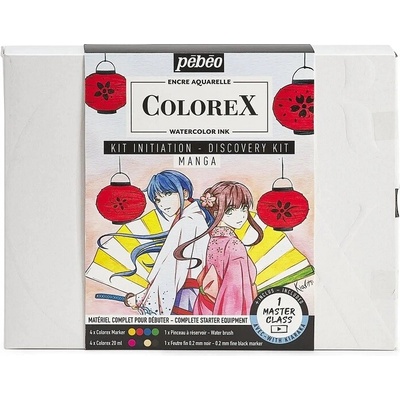 Pebeo akvarelová sada Colorex Manga 10 ks a příslušenství
