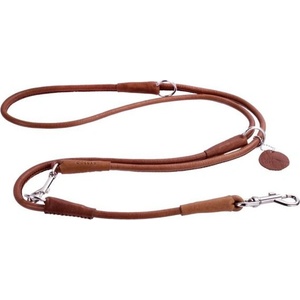 COLLAR Регулируемо кръгло кожено поводи Soft 125 - 183цм, 10мм - кафяво