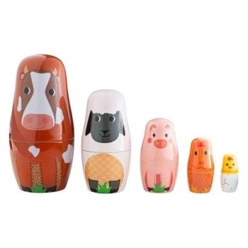 Bigjigs Toys - Дървени матрьошки - Животните от фермата (T0532)