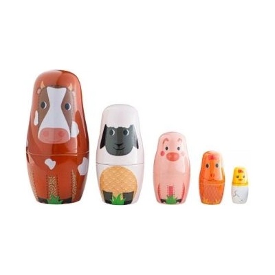 Bigjigs Toys - Дървени матрьошки - Животните от фермата (T0532)