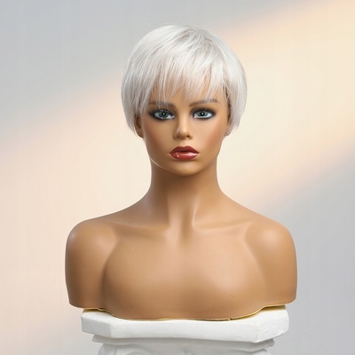 Polární stříbrná pixie paruka z pravých a umělých vlasů Paola – Zboží Mobilmania