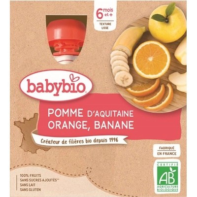 Babybio kapsička Jablko pomeranč banán 4 x 90 g