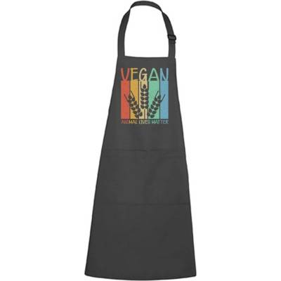 Dobrý Triko Zástěra s potiskem Vegan Antracitová