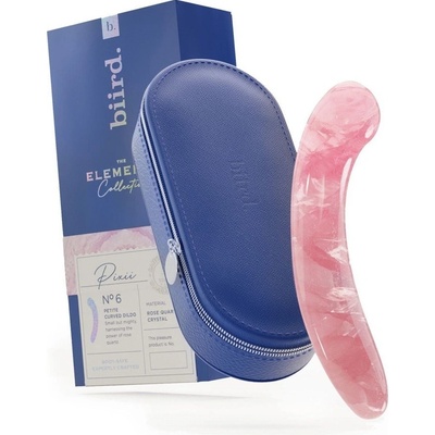 Biird Pixii dildo z lešteného ruženínu 14,5 x 2,9 cm