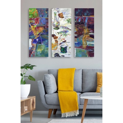 ASIR Obraz na MDF 3ks PLEJÁDA BAREV 20 x 50 cm