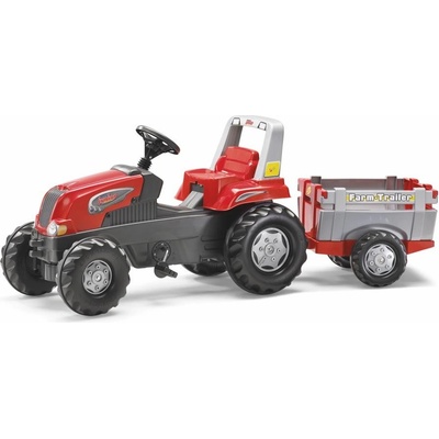 Rolly Toys Šlapací traktor Junior RT s vlečkou červeno-šedý