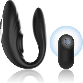 Image 1 of Brilly Glam Couple Pulsing & Vibrating Couple Vibrator with Remote Black