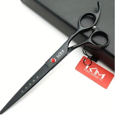 KM Dog Grooming Scissors Stainles Steel nerezová ocel 19,5 cm černá , profesionální rovné nůžky – Zbozi.Blesk.cz