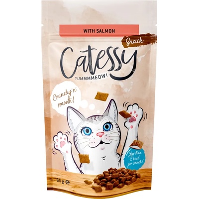 Catessy Икономична опаковка: Catessy Crunchy Snacks с пълнеж 3 x 65 г - сьомга, витамини и омега 3