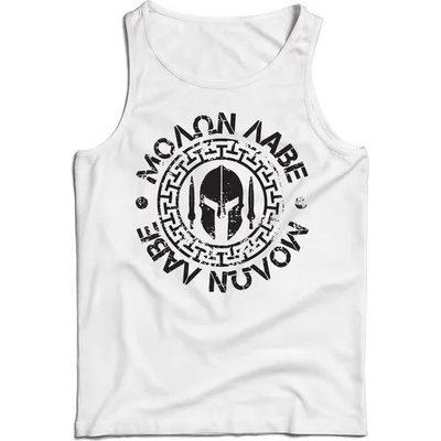 DRAGOWA Мъжки потник Molon Labe, бял, 160 г/м2 (11485)