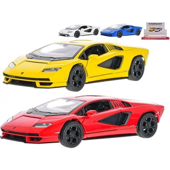 Kinsmart Lamborghini Countach 12,5 cm kov spätný chod modrá biela červená žltá 1:38