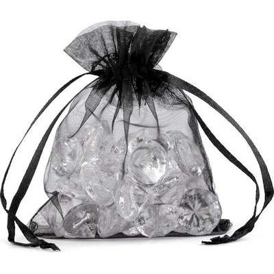 Dárkový pytlík 9x11 cm organza - černá (10 ks)