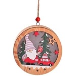 SPRINGOS Christmas Wooden Gnome Lamp and car - Round