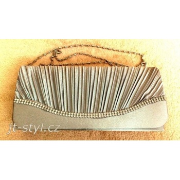 luxusní saténová kabelka psaníčko stříbrně šedé