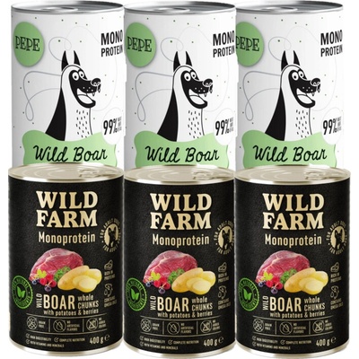 Pepe Monoprotein a Wild farm Monoprotein Wild Boar 6 x 400 g