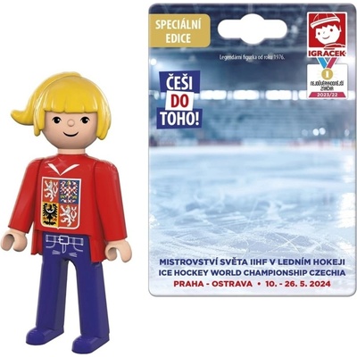 Efko IGRÁČEK Fanynka MS v hokeji 2024 červený dres figurka