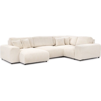 ROPEZ Кремав ъглов диван от рипсено кадифе (десен ъгъл U форма) Justin - Ropez (Justin A+OT+Z93+E+Z63+A Vito 23 Standard)