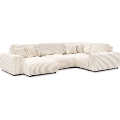 ROPEZ Кремав ъглов диван от рипсено кадифе (десен ъгъл U форма) Justin - Ropez (Justin A+OT+Z93+E+Z63+A Vito 23 Standard)