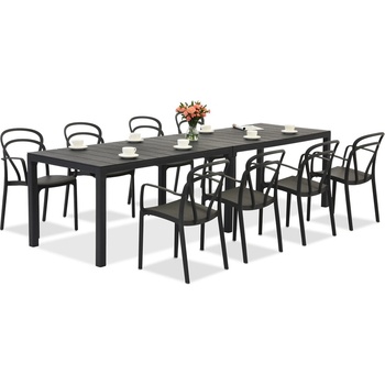 BICA King Double/Vague антрацит комплект градински мебели за 8 души Bica (BC439ANT-8xBC312ANT)