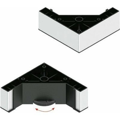 DOT Nábytková nôžka BELLA s rektifikáciou 120 x 50 / nikel brúsený