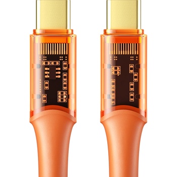 Xmart USB Type-C към USB Type-C PD кабел Xmart Amber Series, 5A, 100W, 1.2м, Оранжев (20577)